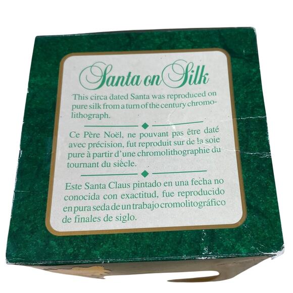 Santa On Silk Krebs Christmas Ornament 1912 Sint Niklaes Used Complete With Box - Picture 7 of 7